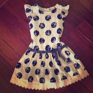 Blue and white dress